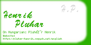 henrik pluhar business card